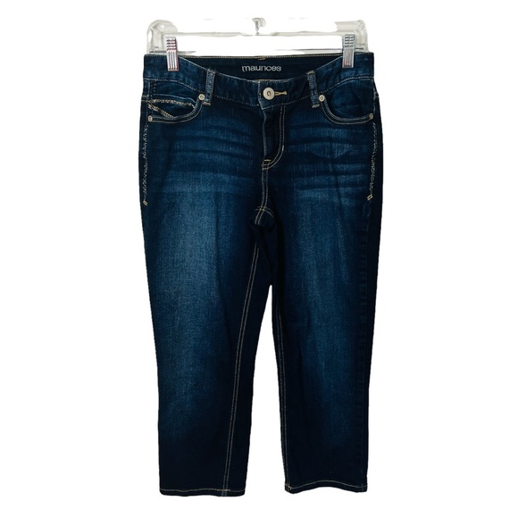 Maurices dark wash Capri denim jeans size 3/4 - Picture 2 of 13